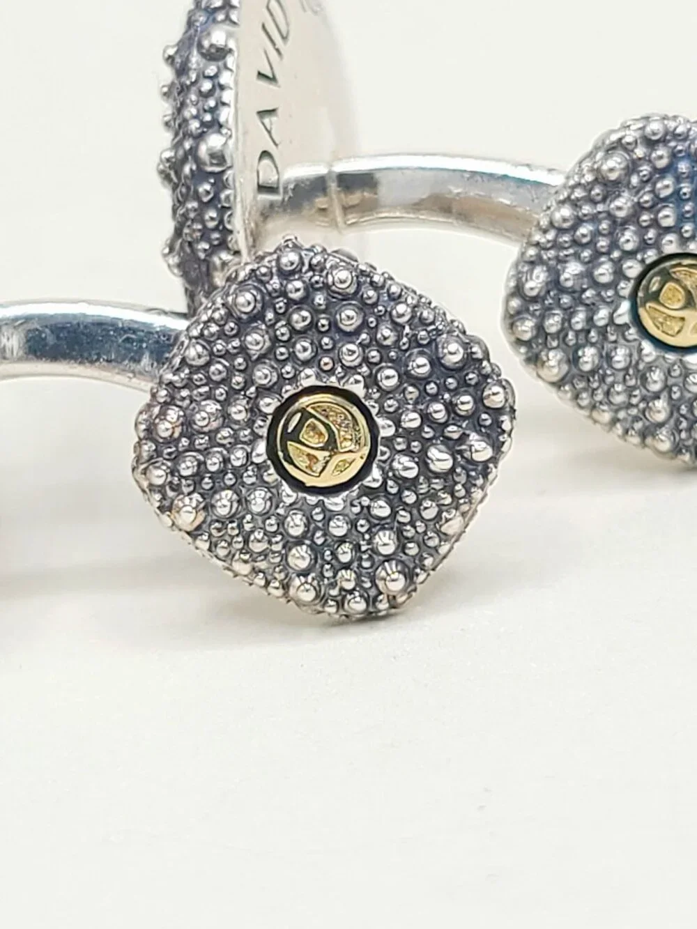 David Yurman Sea Urchin Cufflinks w/ Blue Sapphire & 18K Yellow Gold - RARE